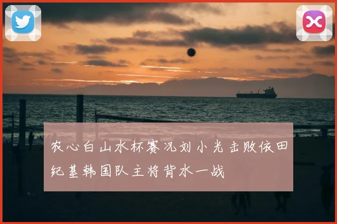 农心白山水杯赛况刘小光击败依田纪基韩国队主将背水一战